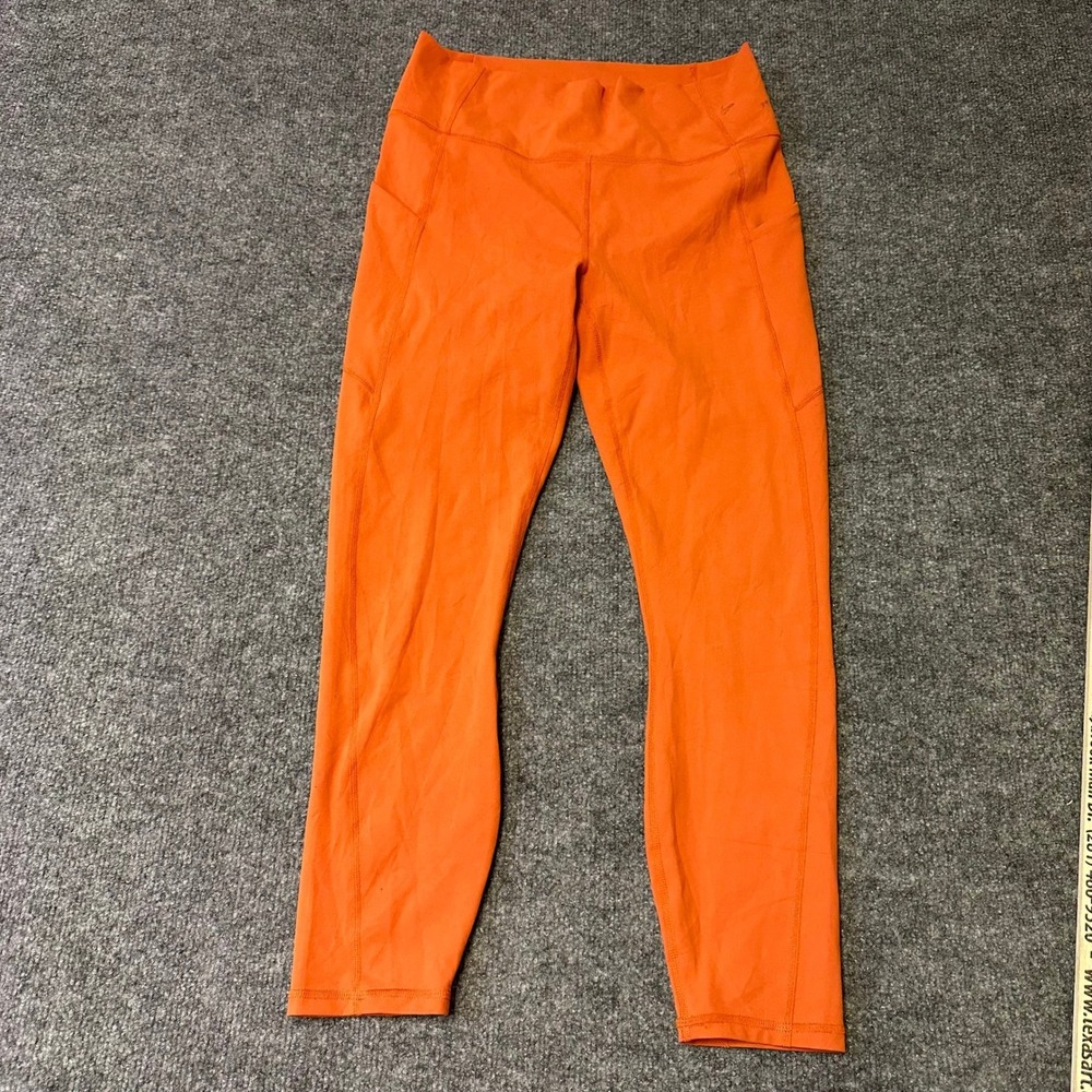 Fabletics Leggings Womens Size S Orange PureLuxe High Waisted Pockets Athletic